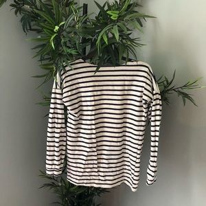 Open back, striped shirt